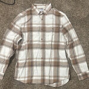 Old navy Men's Casual Plaid Shirt in Brown and White